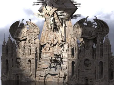 Ancient Sand temple Stone temple  3D model