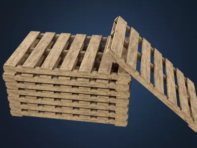 Wooden Pallet Low-poly 3D model order