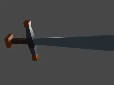 Low Polygon Sword 3D Model Free low-poly 3D model