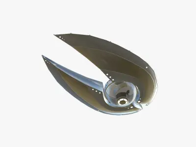 Alien Spaceship UFO I02 Aluminum - Sci Fi Spacecraft Design Low-poly 3D model