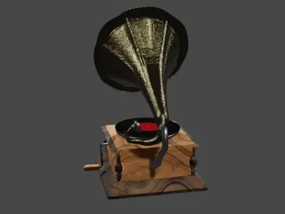 Phonograph old gramophone 3D model