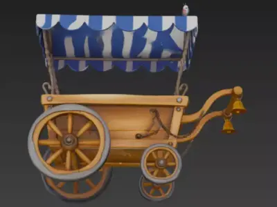 Pixar-Style 3D Cartoon Cart Model 3D model