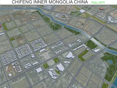 Chifeng Inner Mongolia China 35km Free low-poly 3D model