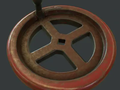 Crank Wheel Low-poly 3D model
