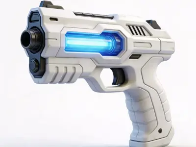 Stylized Sci-Fi Blaster Pistol 3D Model Low-poly 3D model