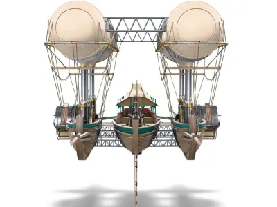 Steampunk Flyship 3D model