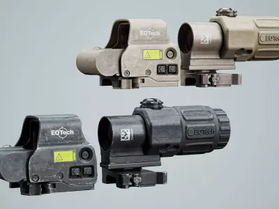 EOTech EXPS3 Holographic Sight Magnifer G33 STS Scope Low-poly 3D model