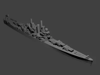 US St Louis Class Cruiser Warship 3D print model
