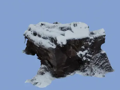 4K Snow Covered Cut Log Photoscan Low-poly 3D model
