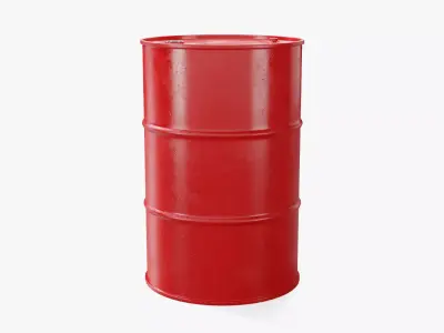 Steel Barrel - Red - Clean 3D model