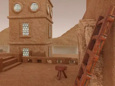 Desert Fortress City 3D model