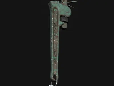 Crescent Wrench Low-poly 3D model 3D model