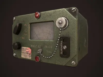 Vintage Military Dosimeter - Low-poly Game-ready PBR 3D Model Low-poly 3D model