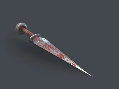 Antique knife Low-poly 3D model