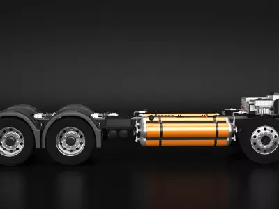 Hydrogen Fuel Cell Semi-Truck Chassis 3D model