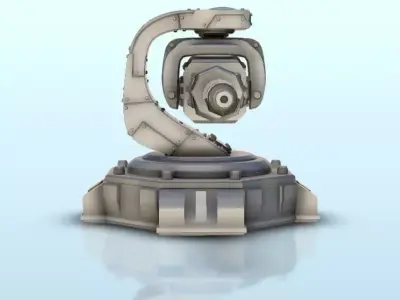 Laser gun turret on axis 2  supported version - Future Sci-Fi SF 3D print model