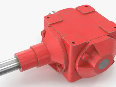 Bevel Gearbox Right Angle Drive Red Used 