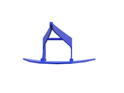Marine Anchor Blue PBR All-Quads Low-Poly 3D Model Low-poly 3D model