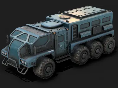 Sci Fi Truck Low Poly Low-poly 3D model