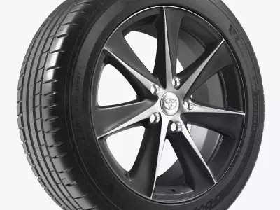 Toyota Car Wheel Rim Carrying Michelin Tire 3D model