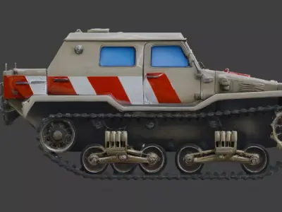 Realistic Hard Sci-Fi Half-Track Scout Low-poly 3D model