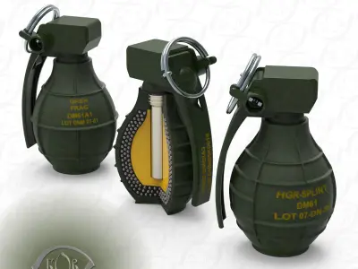 German DM61 DM61A1 hand grenade assembly moulage 3D model