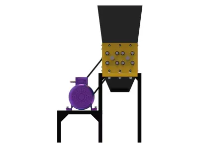 Industrial Shredder Low-poly 3D model