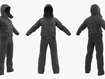  Insulated Winter Workwear Jacket and Pants Black 