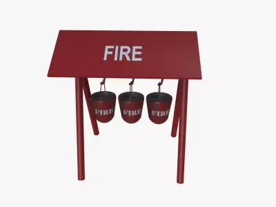 Fire Bucket Stand 3D model