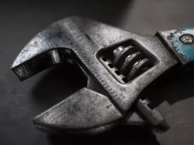 Photorealistic Low Poly Wrench Tool 3D Model Low-poly 3D model