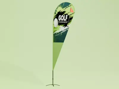 Tear Drop Flag 3D Model 3D model