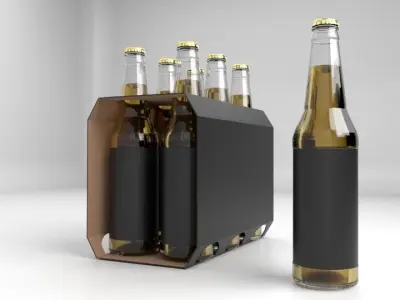 Beverage Branding Package No10 6Pack Low-poly 3D model