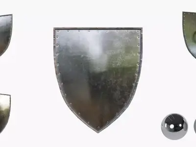 Medival Metal Shield Low-poly 3D model