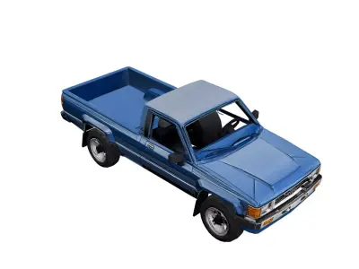 1985 Toyota Hilux Low Poly Classic Pickup Truck Low-poly 3D model