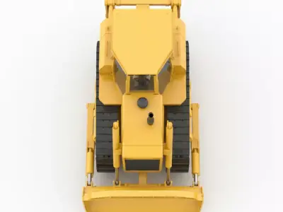 Heavy Construction Tracked Bulldozer Low-poly 3D model