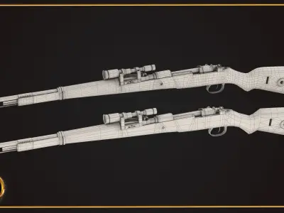 Old rifle gun  3D model