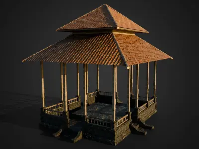 Premium Buddhist Temple 3D Model Low-poly 3D model