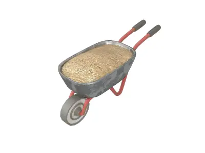 Cartoon Wheelbarrow v3 003 Low-poly 3D model