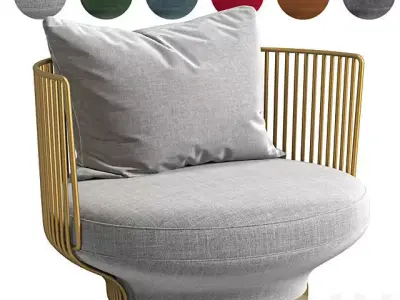 Wittmann PARADISE BIRD Fabric armchair 3D model
