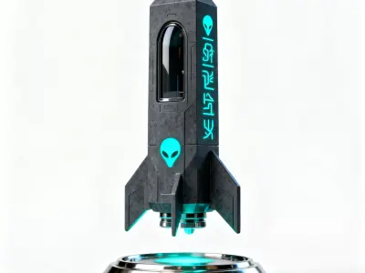 Realistic Sci Fi Alien Rocket 3D Model Low-poly 3D model