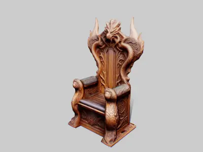 Dragon Throne Low-poly 3D model