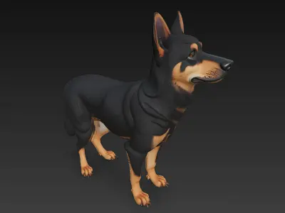 Dog Realistic 3D Model Basic - Low Poly Realistic Low-poly 3D model 2
