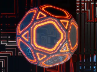Sci-fi Glowing Orb  Low-poly 3D model