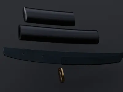 Tanto - knife Low-poly 3D model
