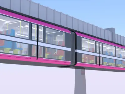Elevated and maglev trains collection 3D Model Pack