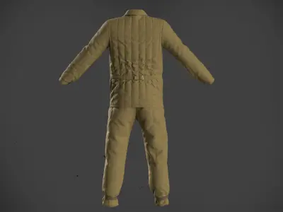 High-poly Soviet Padded Costume Military Uniform 3D model