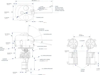 127mm MK 42 L54 naval gun 3D model