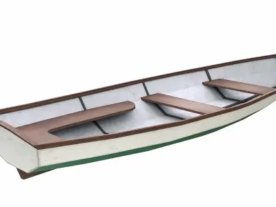 Painted Wooden Boat v3 Free low-poly 3D model