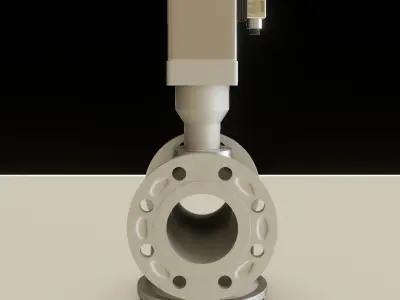 LGP Gas Train Industrial Safety Valve - Low poly - Subdivided Low-poly 3D model