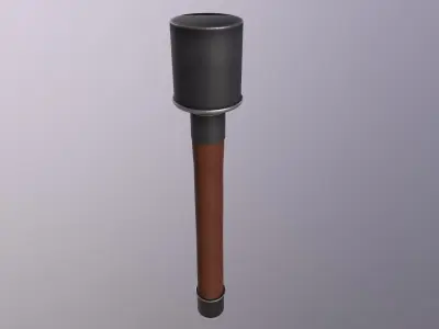 Grenade wooden stick with handle Low-poly 3D model
